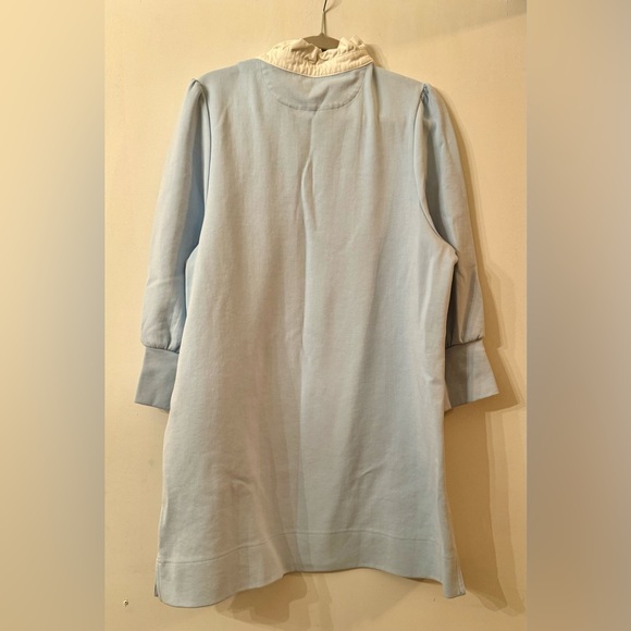 Tuckernuck Pomander Place XL light Blue Charlotte Terry dress ruffle detail. - Picture 6 of 8